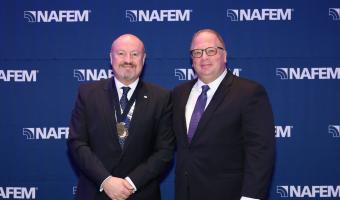 Glenn Roberts (left) with Kevin Fink at the Doctorate of Foodservice Awards