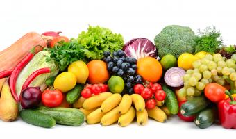 Selection of fruit and vegetable