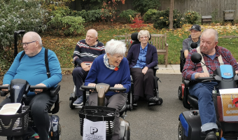 Care home residents take part in race to deliver meals on wheels 