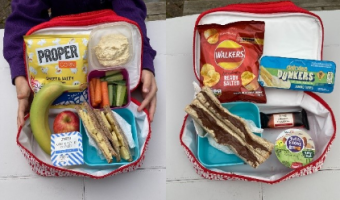 Healthy packed lunch vs unhealthy packed lunch 