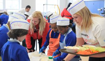 Image of City Year UK and Aramark team at Sebright School, Hackney