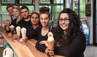 Photo of Founder Jasmin Barlow-Wilkinson with some of the Homemade team