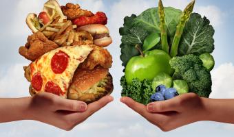 Junk vs healthy food 