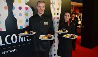 pic of catering for The BRIT Awards 2014, waiting staff, Payne & Gunter