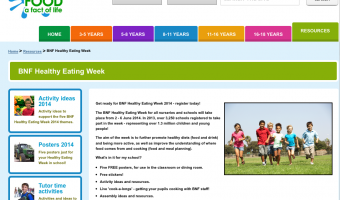 Screengrab of British Nutrition Foundation web page on healthy eating week