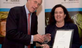 Angela Williams receiving Silver Award 