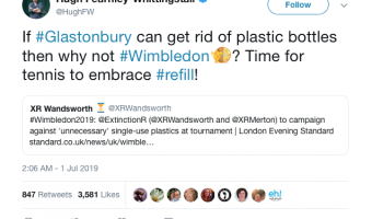 Celebrity chef criticises Wimbledon plastic policy Wimbledon 
