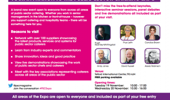 Public Sector Catering Expo doors open in two weeks 