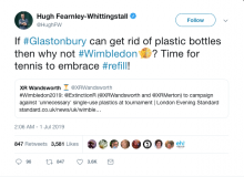 Celebrity chef criticises Wimbledon plastic policy Wimbledon 