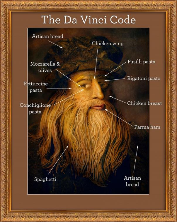 Bella Italia Leonardo da Vinci portrait food pasta