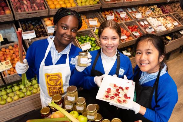 St Mary's Primary School, Battersea, selling chutney in a Whole Foods Market