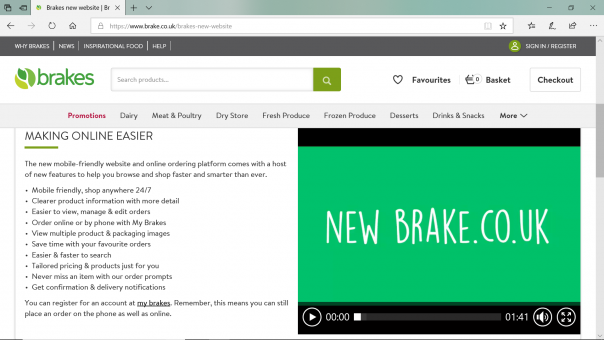 Food wholesalers Brakes announces new website