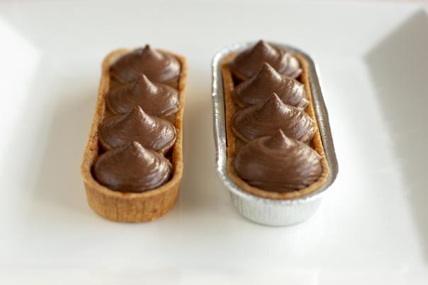 Chocolate and caramel tartelette