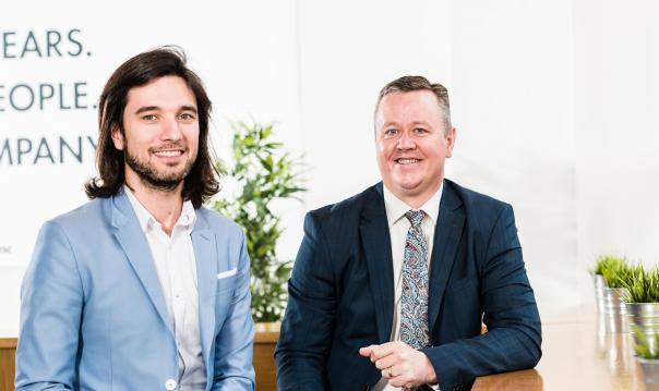 Head of sales and marketing, Gavin Annon with managing director, Cathal Geoghegan