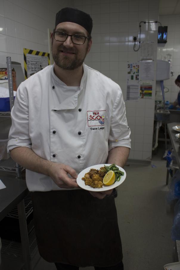 Dave Leeper, School Chef of the Year 2019 School Chef of the Year’ develops fish dishes using Young’s Alaska pollock and pink salmon pieces