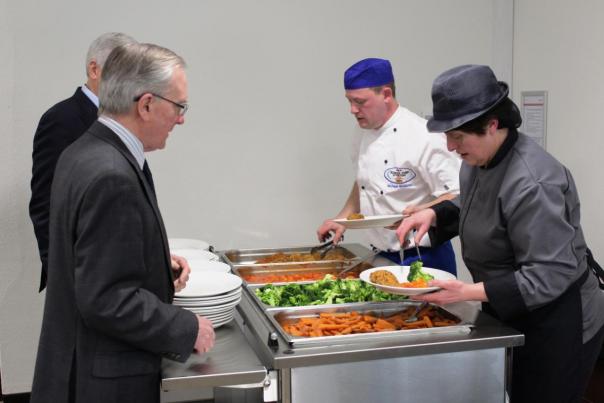 Michael serving lunch chef, award, council