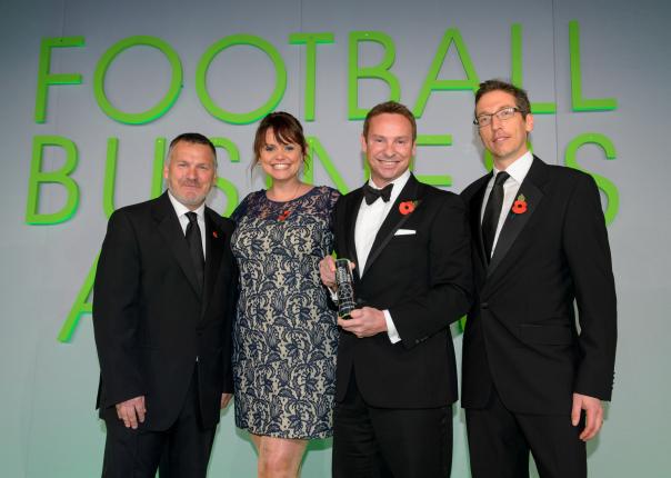 Chelsea FC accepting the Best Football Club Hospitality award Levy Restaurants, Chelsea Football Club, RBCC, Stamford Bridge,