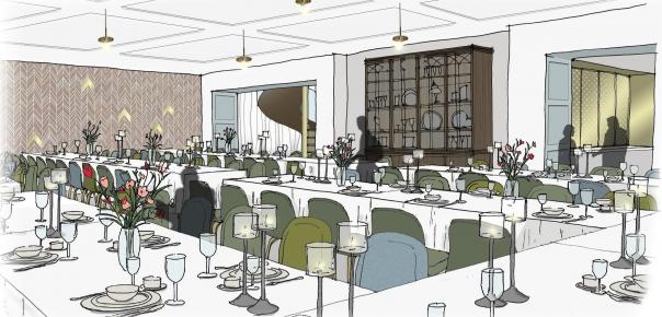 Artists' impression of Farmers and Fletchers new dining hall