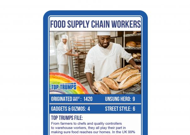 top trumps car game key workers food service