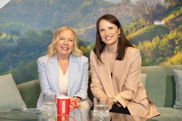 Deborah Meaden with Katya Simmons of Nestlé Professional nescafe deborah meaden business support advice