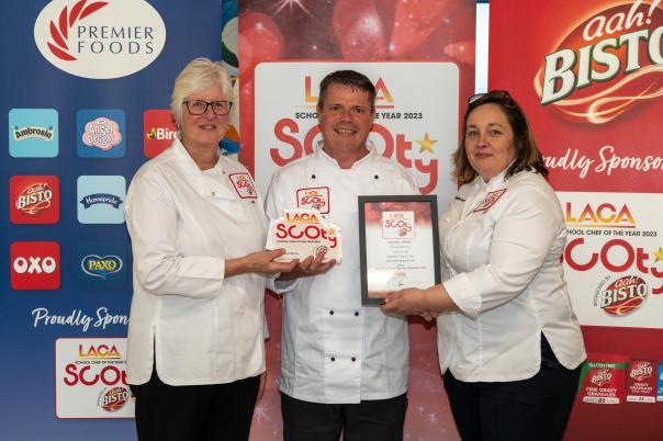 Winner Paul Hardy with LACA's Carol Harwood and head of judges Louise Wagstaffe Winner Paul Hardy with LACA's Carol Harwood and head of judges Louise Wagstaffe