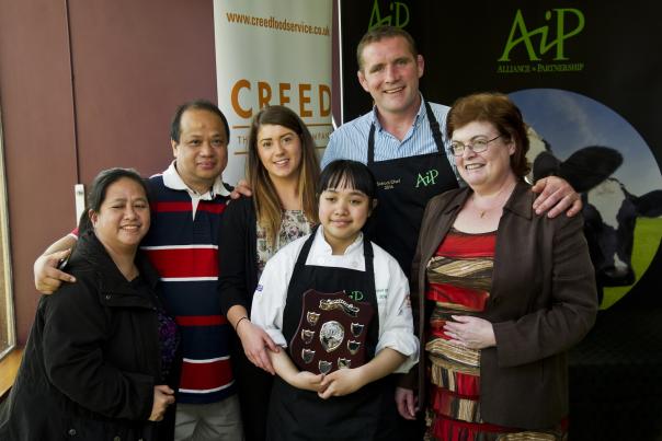 Winner Gabrielle Ma-Gabaya with former England rugby star Phil Vickery Photo of England rugby star Phil Vickery, AiP chef winner Gabrielle Ma-Gabaya