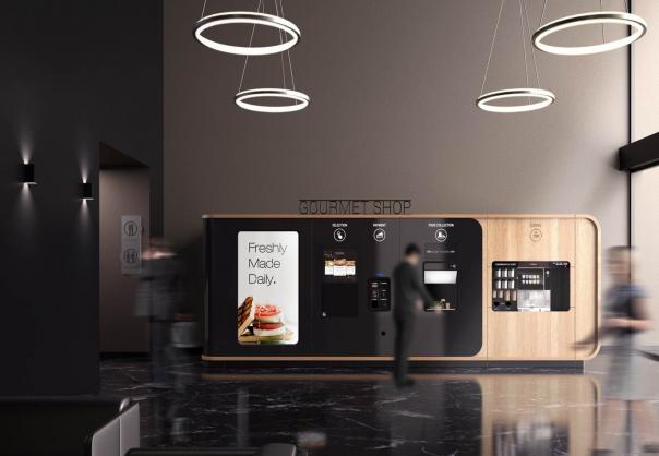 Button Gourmet will be unveiled on December 2nd 2014 Gourmet food self-service unit launches contract caterers