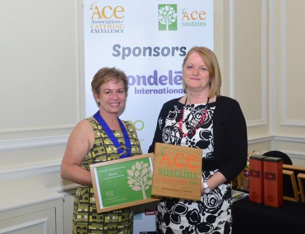 ACE chair Jeni Edwards with Brookwood partner Sue Parfett Association of Catering Excellence Jeni Edwards, Sue Parfett