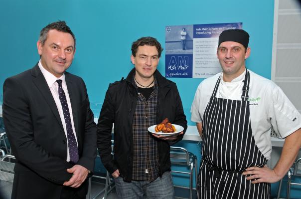 Ash Mair with Cucina MD Steve Quinn and Cucina school chef Steve Bott MasterChef winner joins Cucina Restaurants development chef team