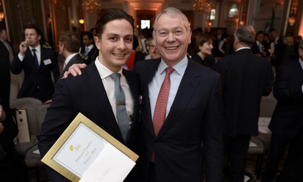 Winner Daniele with Alastair Storey Gold Service Scholarship Lusso Daniele Quattromini BaxterStorey