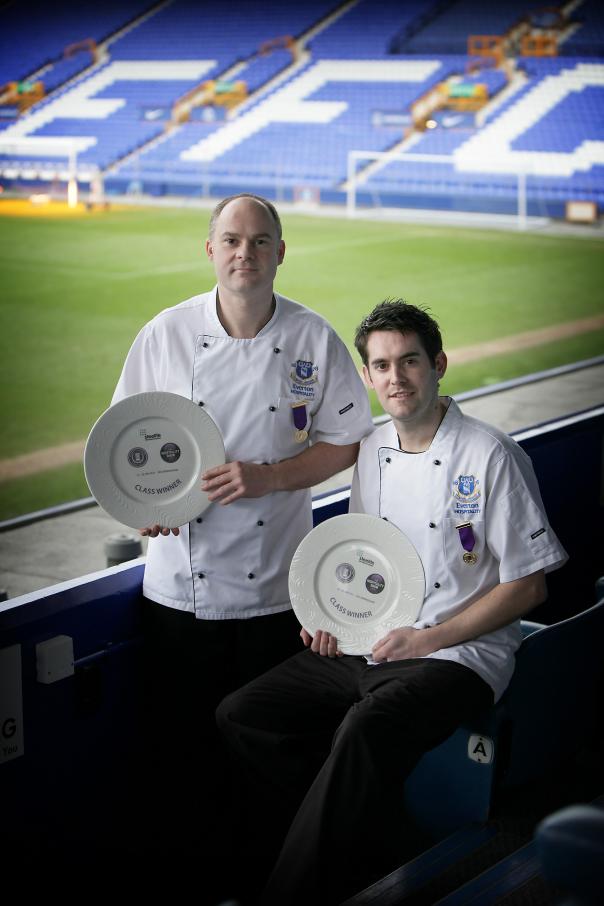 Winning chefs: Darren Ryder, left, and Antony Smith at Goodison Park