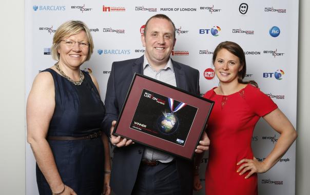 Gerard O'Sullivan with Jan Matthews (formerly of LOCOG) and GB Paralympics bronze medallist Liz Johnson