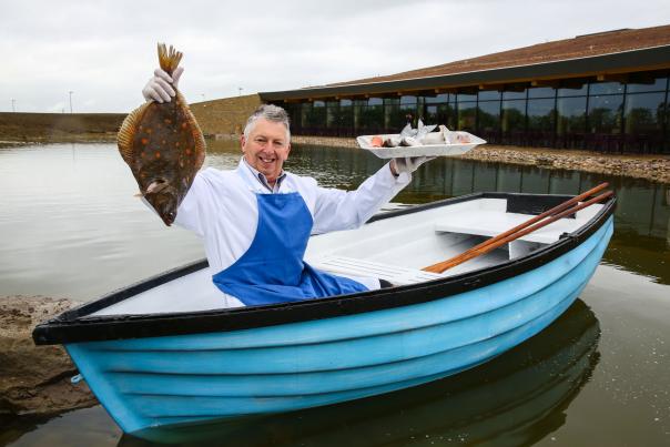 Francis Phillips, the motorway's first resident fishmonger Gloucester Services opens southbound with local fishmonger