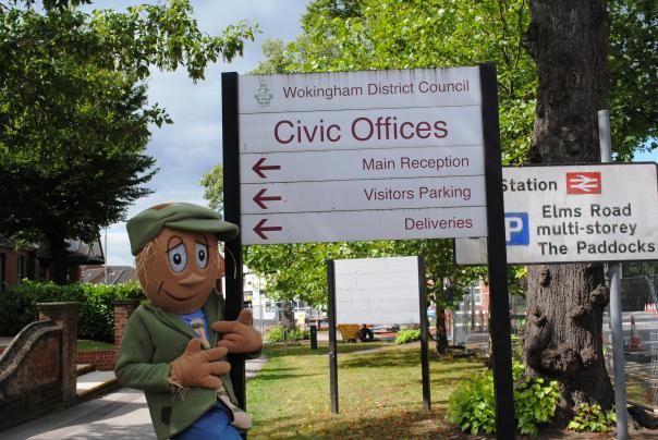 Caterlink mascot JoJoe the Crow in Wokingham