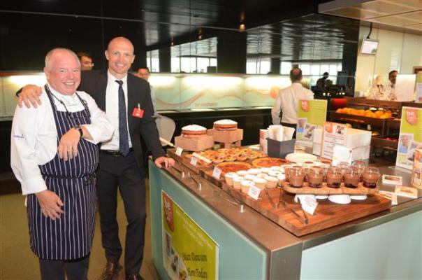 Matt Dawson and Alan Shipman, executive development chef at HSBC's restaurant during the launch