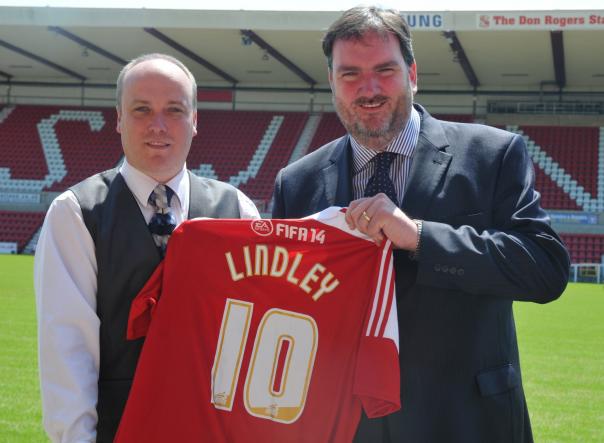 Steve Murrall, Swindon Town FC general manager, with Matthew Nicholson of Lindley