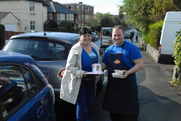 Community meals workers taking part in the world record attempt