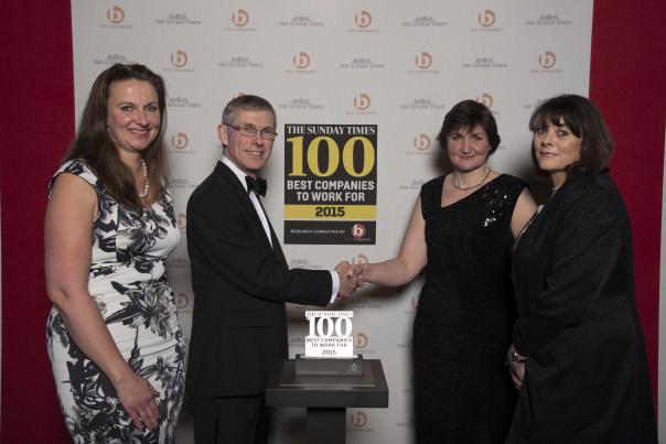 Connect Catering team collect their Sunday Times collect their accolade Connect Catering's recipe for success