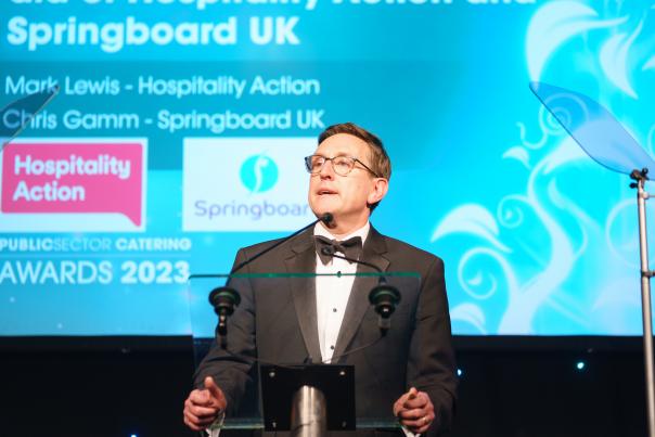 Chris Gamm, speaking at Public Sector Catering Awards Chris Gamm, speaking at Public Sector Catering Awards
