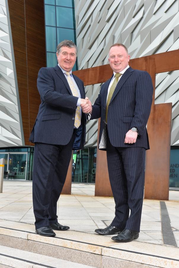 Trevor Annon, Chairman of The Mount Charles Group and Terry Hughes, Managing Director of RMS Group Services. Mount Charles and RMS Group launch joint security venture