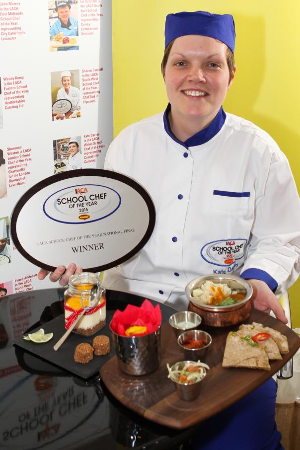 Kate Davies, LACA School Chef of the Year 2015. Image: Clark, Profile Photography.co.uk Welsh school chef takes SCOTY 2015 crown