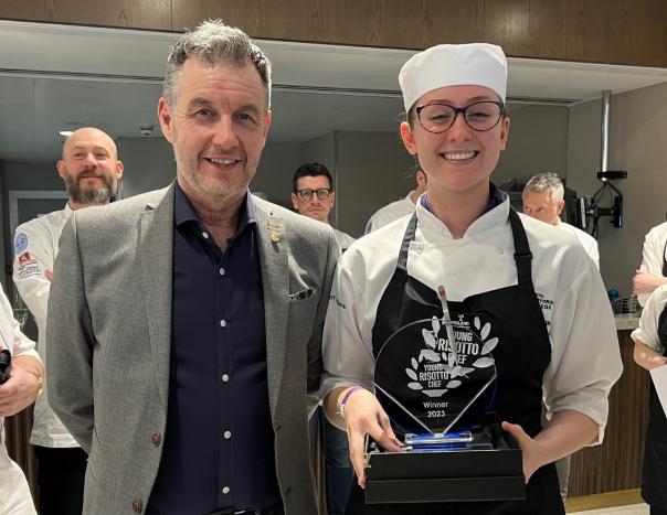 Emily Simkins wins Riso Gallo Young Risotto Chef of the Year competition Emily Simkins wins Riso Gallo Young Risotto Chef of the Year competition
