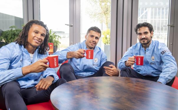 Nathan Ake, Rodri and Ilkay Gundogan Nathan Ake, Rodri and Ilkay Gundogan