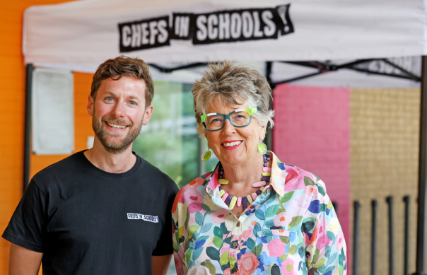 Prue Leith and Chefs in Schools director Sam Phillips Prue Leith and Chefs in Schools director Sam Phillips