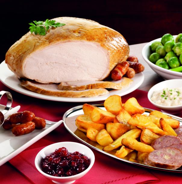 Two slices of roast turkey are the centrepoint of Christmas dinner in most households Christmas turkey trimmings Unilever OnePoll research