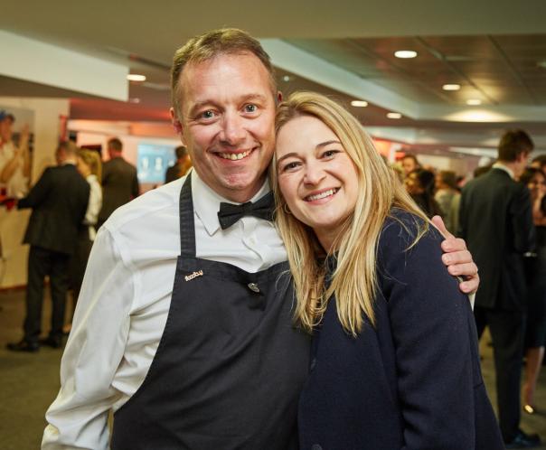 Oliver Cock and Emily Crossley at the gala dinner