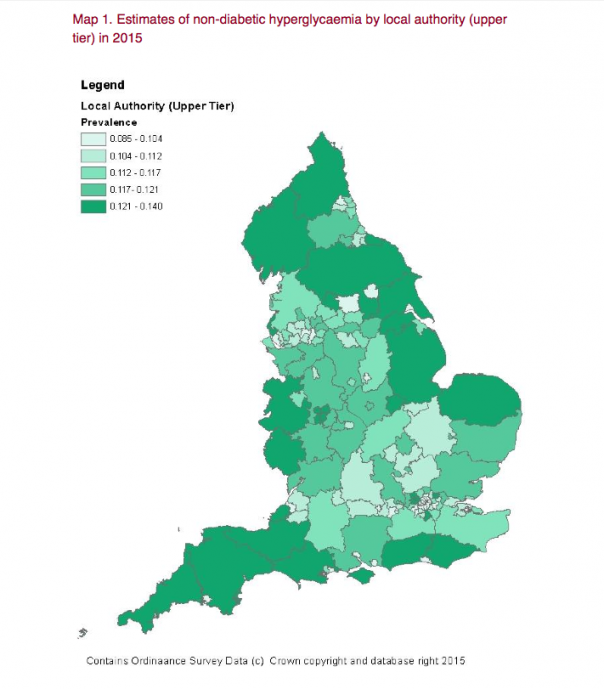 The PHE figures show estimated prevelance of the condition in the UK