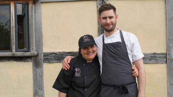 Rose Khan with Eckington Manor's head chef Mark Stinchcombe McCain’s Simply One Pot Meal competition winner crowned