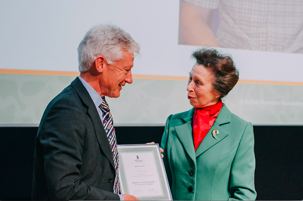 Professor Ian Macdonald with BNF patron, Princess Anne