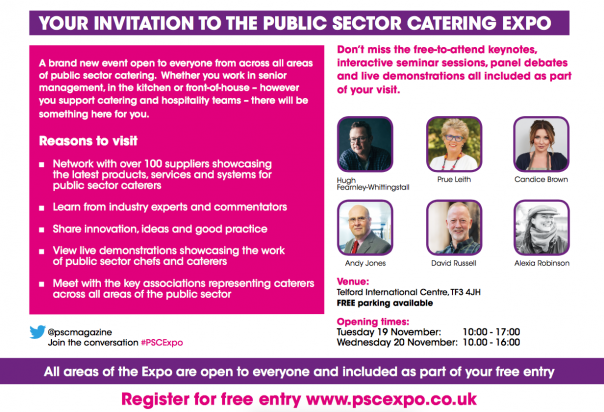 Public Sector Catering Expo doors open in two weeks